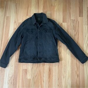 Joe's Jeans Denim Jacket Mens XL Black Button Up Utility Minimalist Casual